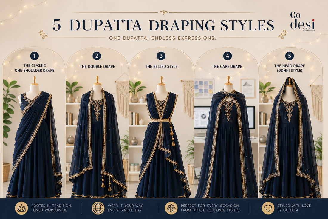 How to Style a Dupatta — 5 Easy Ways for Everyday & Festive Looks
