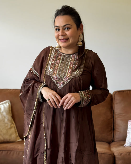 Brown Anarkali 