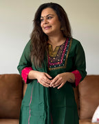 Green Mul Chanderi Bharatkaam