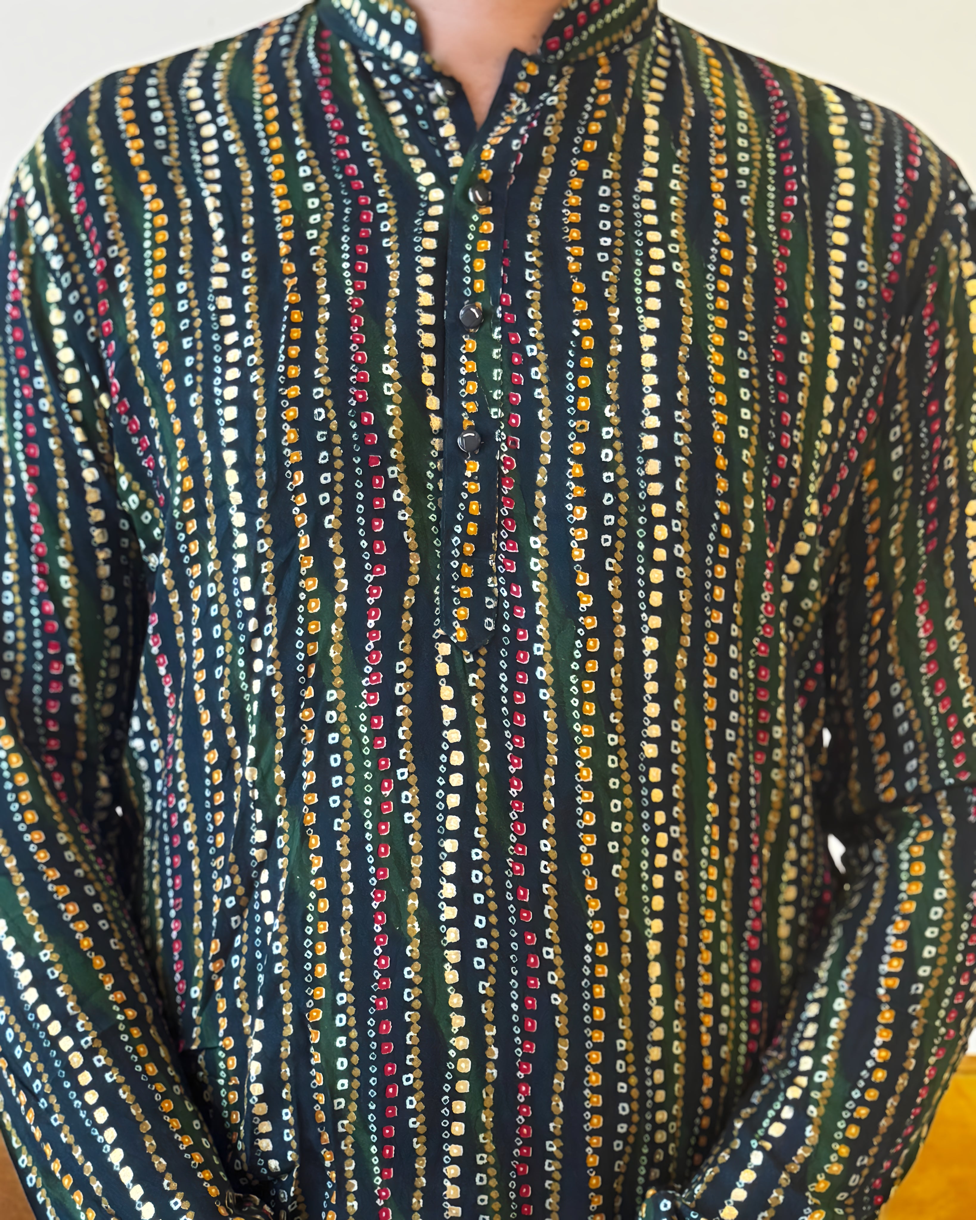 Green Bandhani Kurta