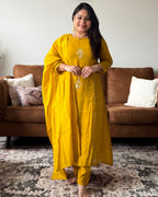 Haldi Glow Chanderi Suit Set
