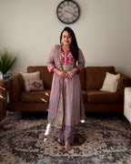 Dhwani wearing Purple Shimmer Split available in Canada and USA