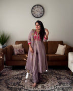 Dhwani wearing Purple Shimmer Split available in Canada and USA