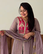 Dhwani wearing Purple Shimmer Split available in Canada and USA