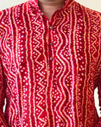 Red Bandhani Kurta