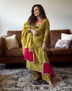 Parrot Green Dola Silk