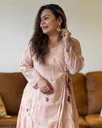 Pastel Pink Mul Chanderi Kurta