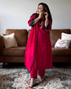 Pink Mul Chanderi Bharatkaam Kurta