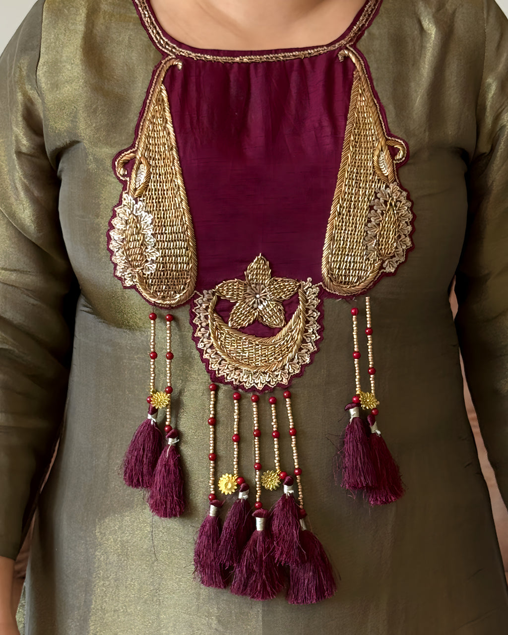 Mehendi Green Tassels