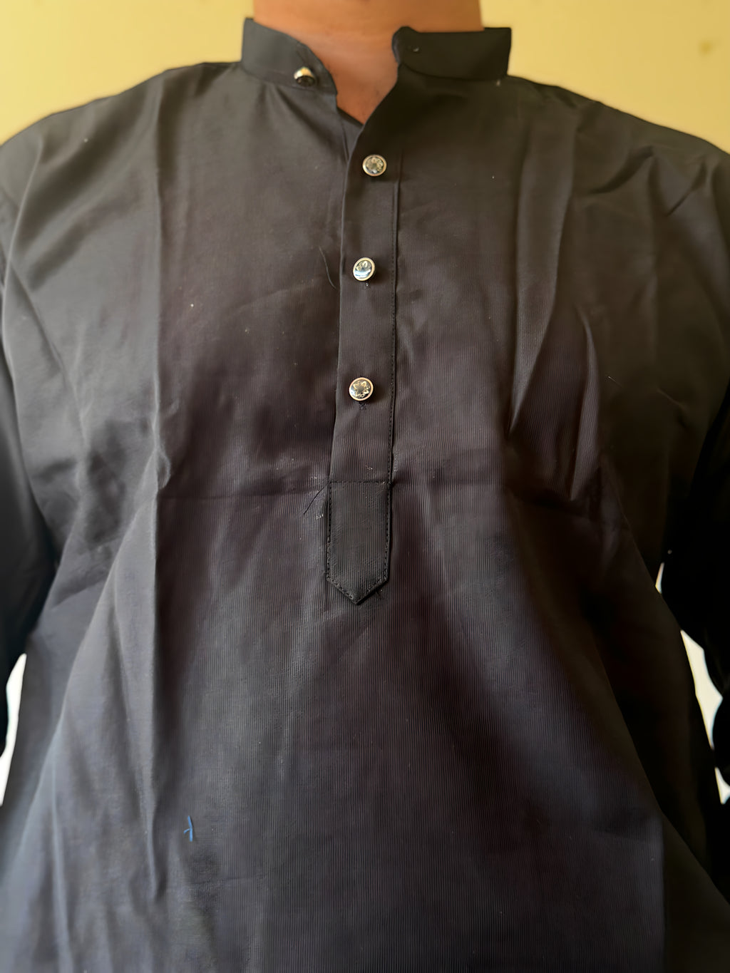 Black Plain Men Kurta