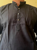 Black Plain Men Kurta