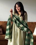 Dhwani wearing Pastel Green Mirror Anarkali available in Canada and USA