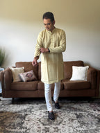 Light Green Linen Men Kurta