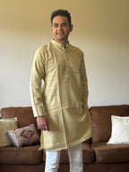 Light Green Linen Men Kurta