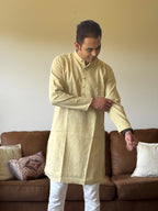 Light Green Linen Men Kurta