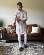 Multicolor Cotton Men Kurta