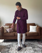 Wine Lucknowi Men Kurta