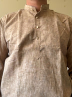 Light Brown Linen Men Kurta