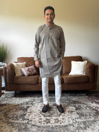 Grey Linen Men Kurta