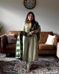 Dhwani wearing Pastel Green Mirror Anarkali available in Canada and USA
