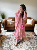 Baby Pink Mul Chanderi Kurta Set for Women
