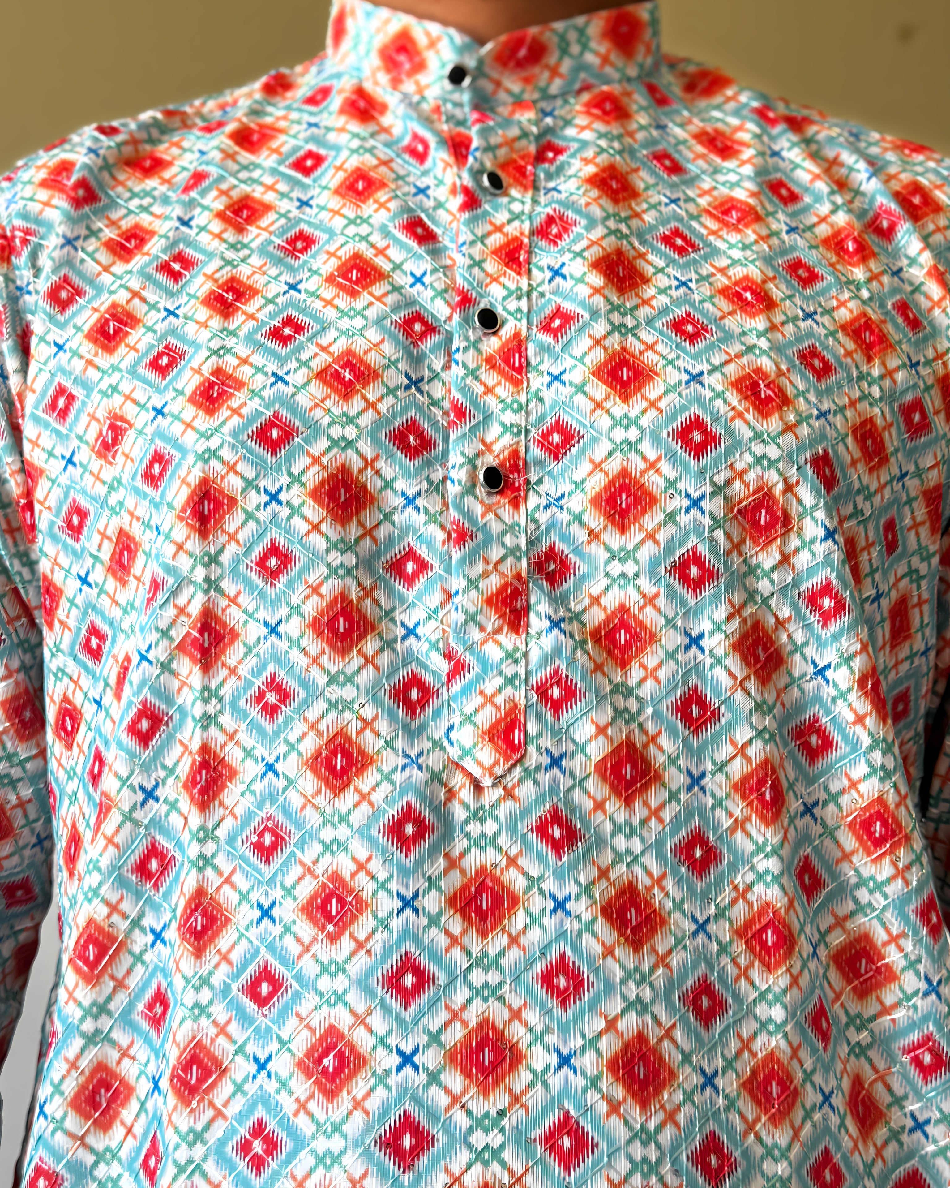 Multicolor Cotton Men Kurta