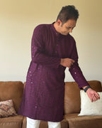Wine Lucknowi Men Kurta