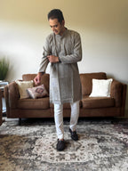 Grey Linen Men Kurta