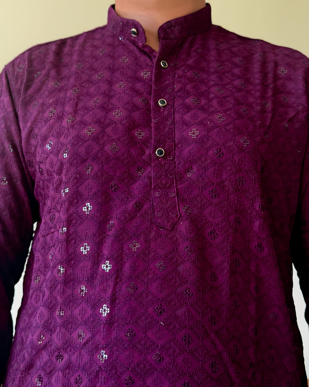 Wine Lucknowi Men Kurta