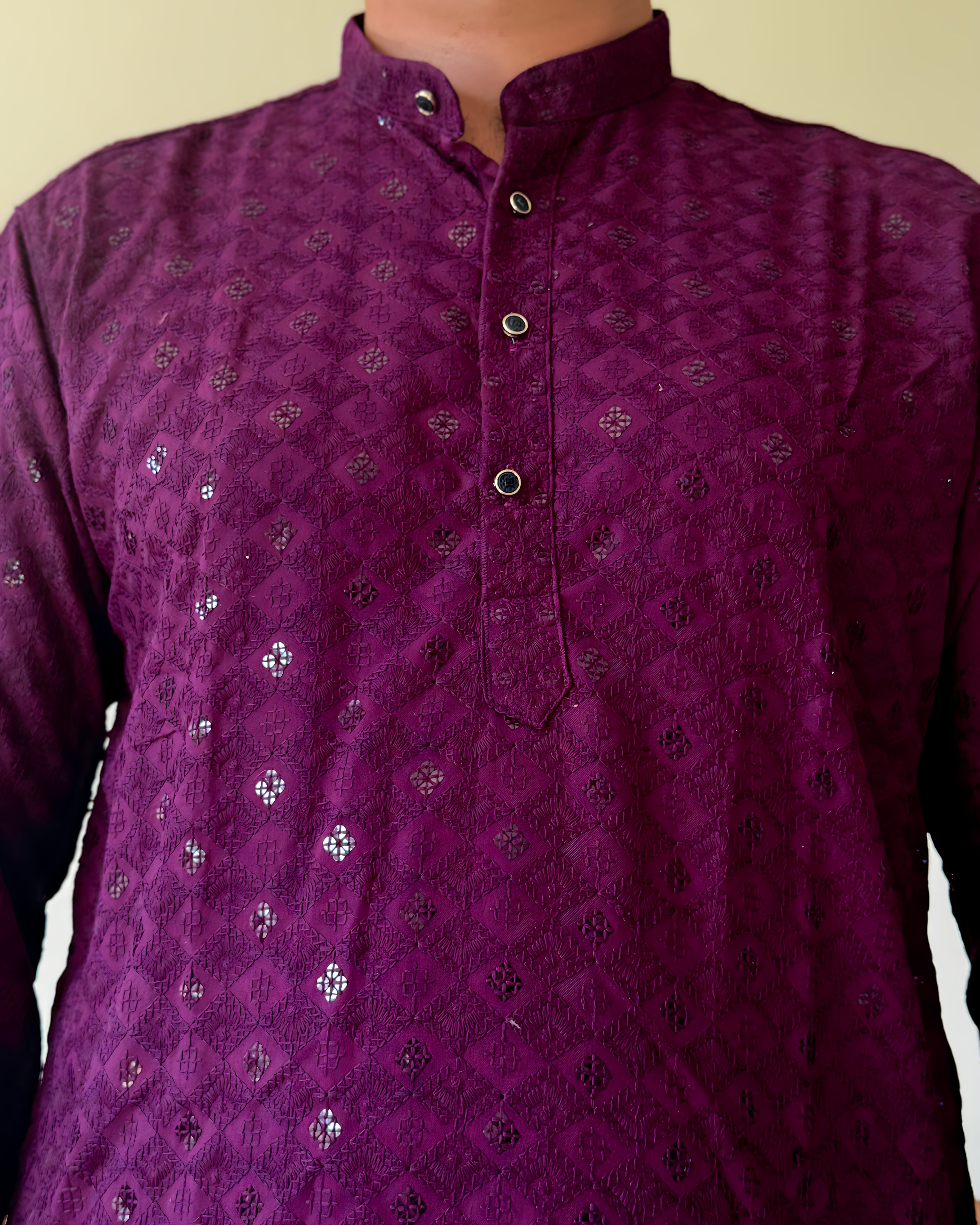 Wine Lucknowi Men Kurta