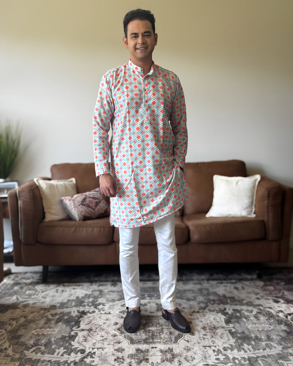 Multicolor Cotton Men Kurta