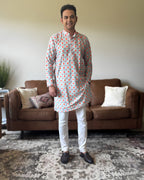 Multicolor Cotton Men Kurta