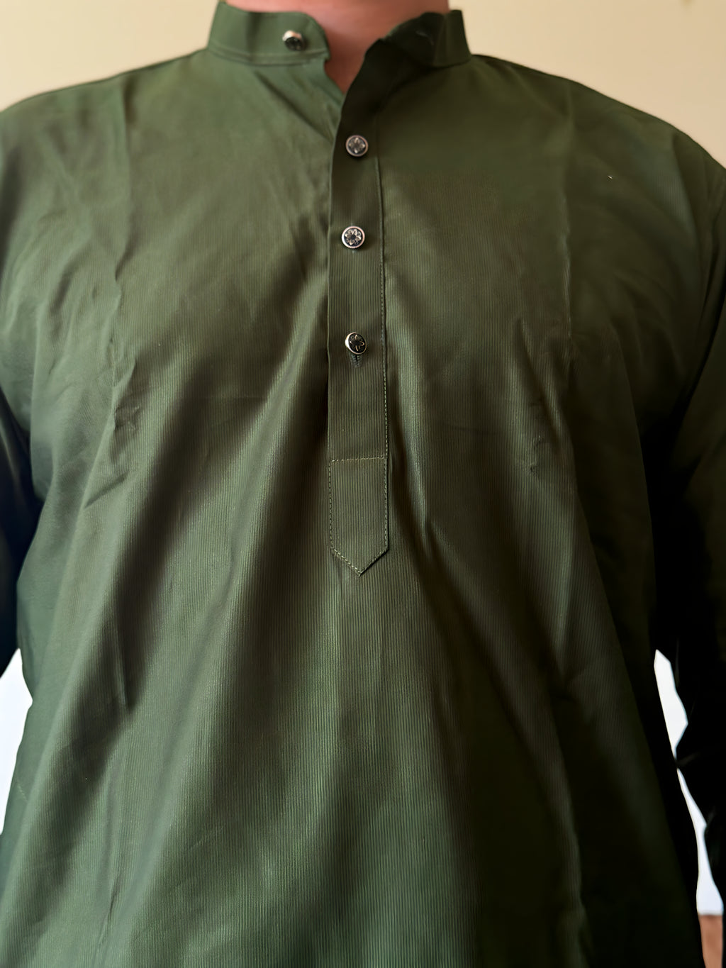 Green Plain Men Kurta