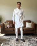 White Chikankari Men Kurta