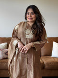 Copper Shimmer Glass Tissue Kurta Set for Women
