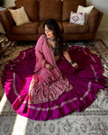 Black & Purple Chaniya Choli with Pink Dupatta – 18 Metre Gher