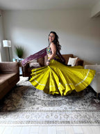 Green Gamthi Chaniya Choli 18M Gher with Vintage Dupatta