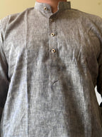 Grey Linen Men Kurta
