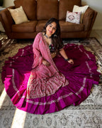 Black & Purple Chaniya Choli with Pink Dupatta – 18 Metre Gher