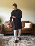 Black Plain Men Kurta