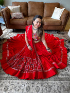 Red Gamthi Chaniya Choli with Vintage Dupatta | 18M Gher