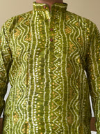 Light Green Bandhani Men Kurta